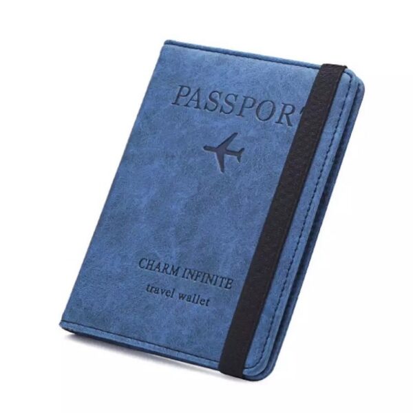 Portapasaporte azul