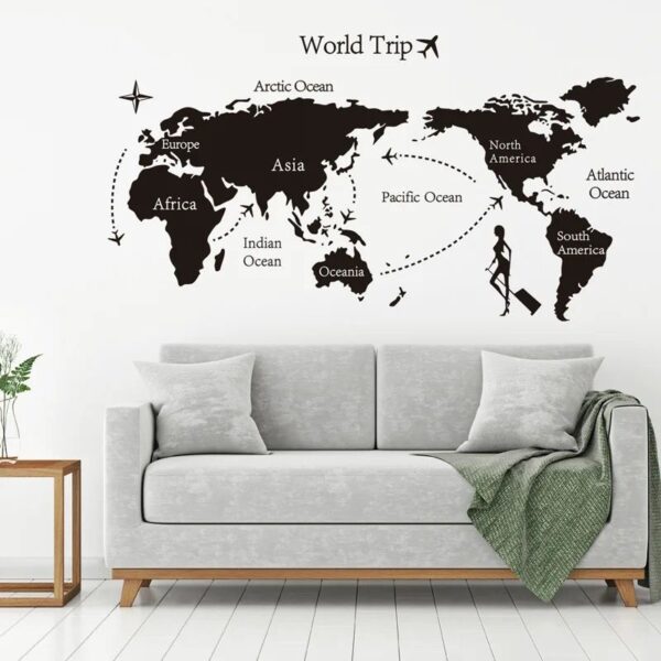 Vinilo Mapa World Trip - 90x60cm.