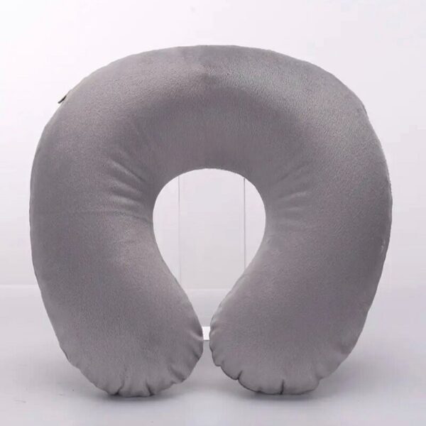 Almohada De Viaje Inflable Gris.