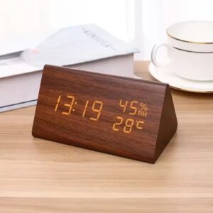 Reloj despertador led cafe
