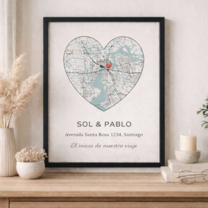 Mapa Romántico personalizados  40x30cms