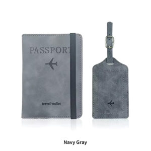Portapasaporte + Identificador de maletas gris